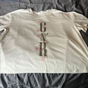 Maurices White Graphic Tee with Floral Accents